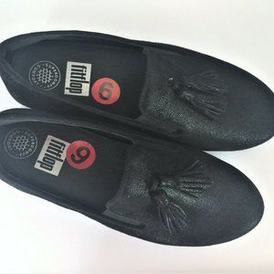 Fitflop Superskate Comfort Black Metallic Loafers